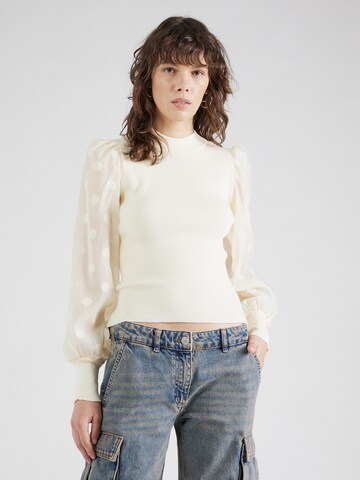 YAS Sweater 'YASDotme' in Beige: front