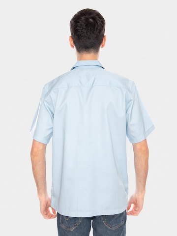 Fit confort Chemise 'S/S Delray Shirt Icaria / White' Carhartt WIP en bleu