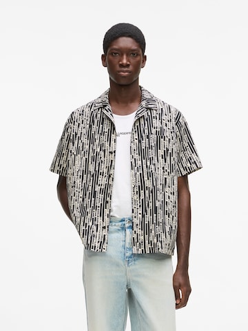 KARL LAGERFELD JEANS Regular fit Ing - fekete: elől