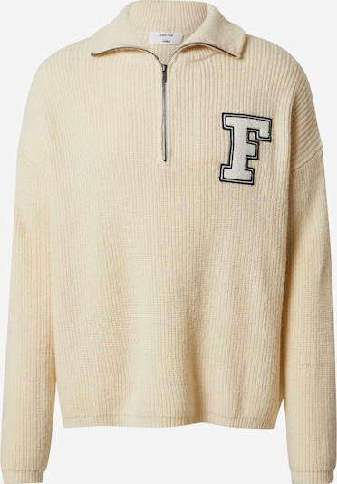 DAN FOX APPAREL Trui 'Adriano' in de kleur Zwart / Wit / Offwhite, Productweergave