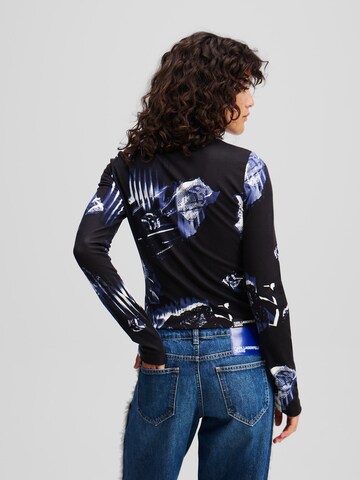 KARL LAGERFELD JEANS Top ' LANGÄRMLIGES TOP MIT DIGITAL-PRINT ' - fekete