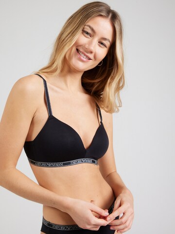 Emporio Armani Triangle Bra in Black: front