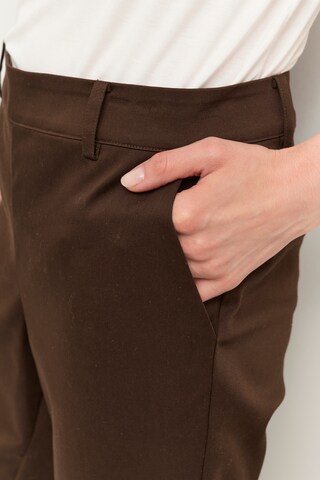 CULTURE Boot cut Trousers 'Caya' in Brown
