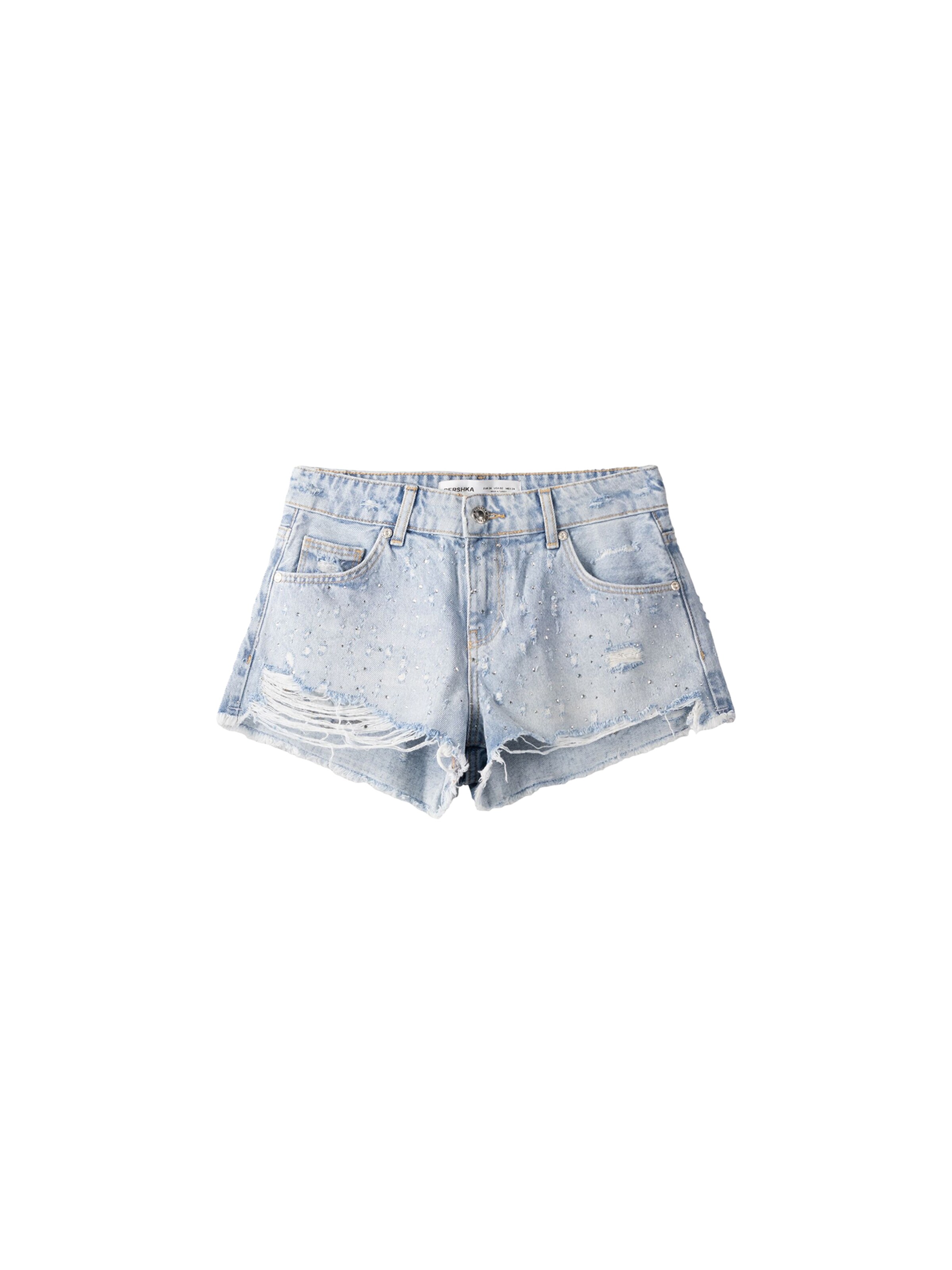 Bershka Štandardný strih Džínsy - Modrá: predná strana