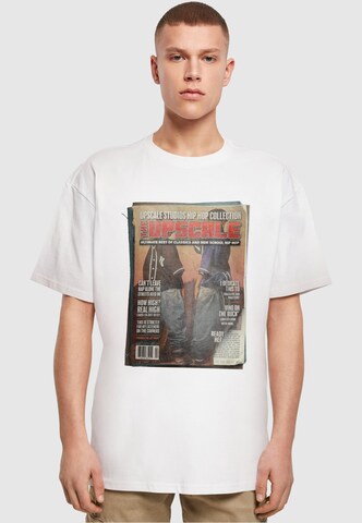 T-Shirt 'Magazine' MT Upscale en blanc : devant