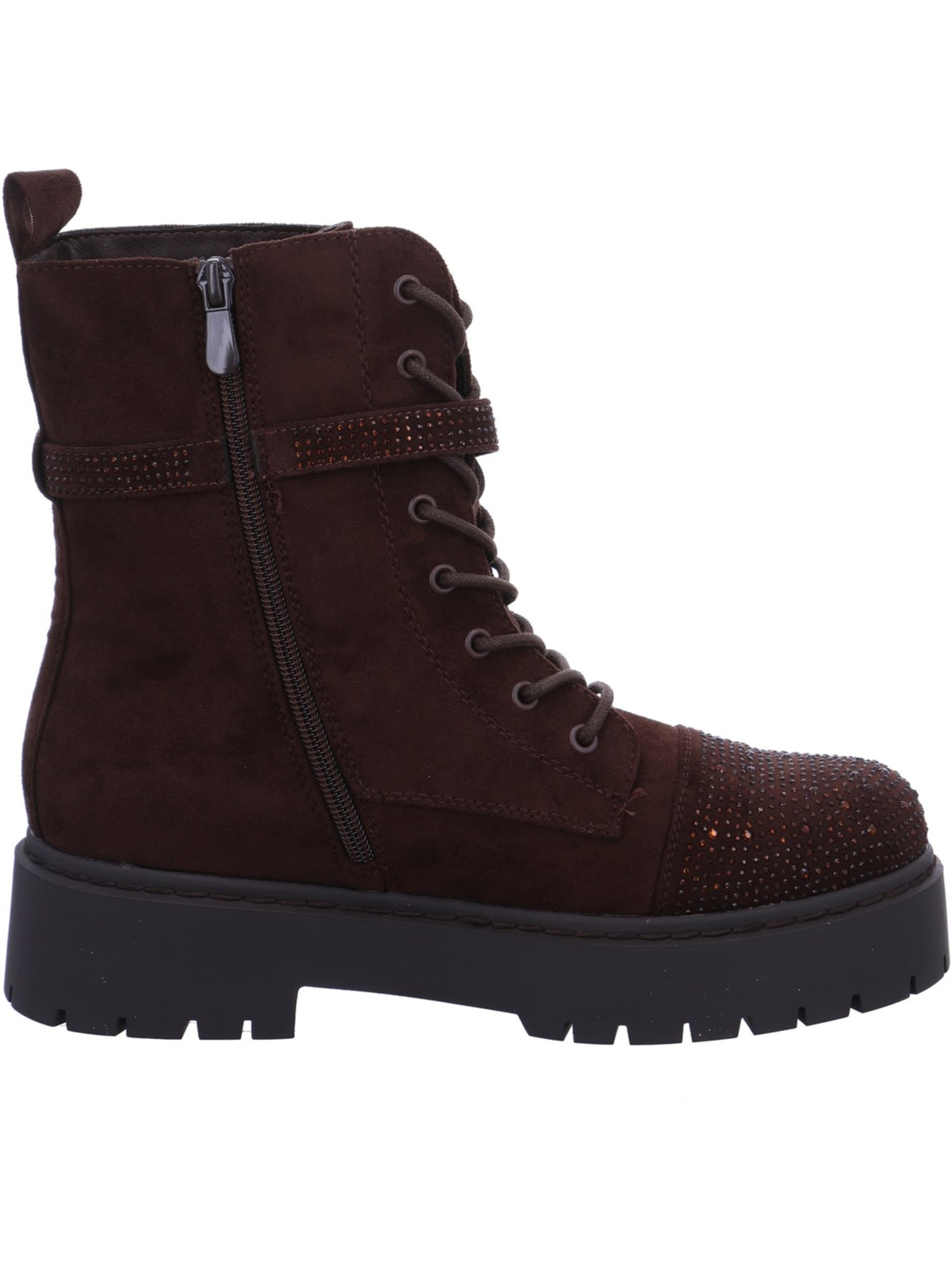 LA STRADA Lace-Up Ankle Boots in Brown