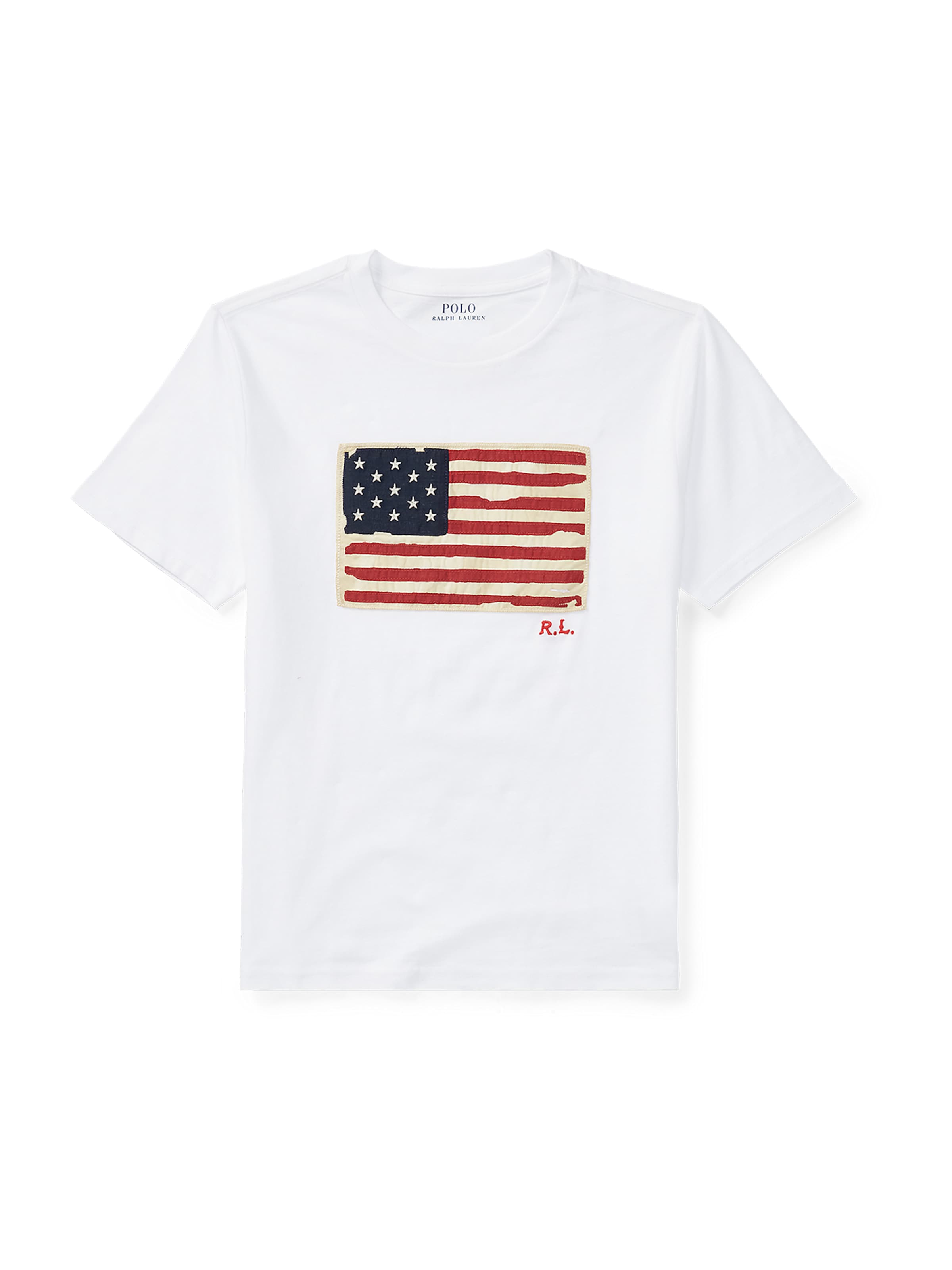Maglietta 'FLAG' di Polo Ralph Lauren in bianco: frontale