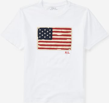 Polo Ralph Lauren T-Shirt 'FLAG' in Weiß: Vorderseite
