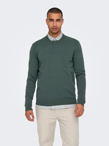 Only & Sons Regular Fit Pullover 'ONSAlex' in Grün: Vorderseite