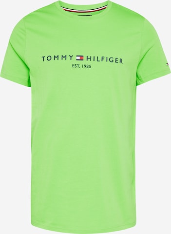TOMMY HILFIGER Klasický střih Tričko – zelená: přední strana