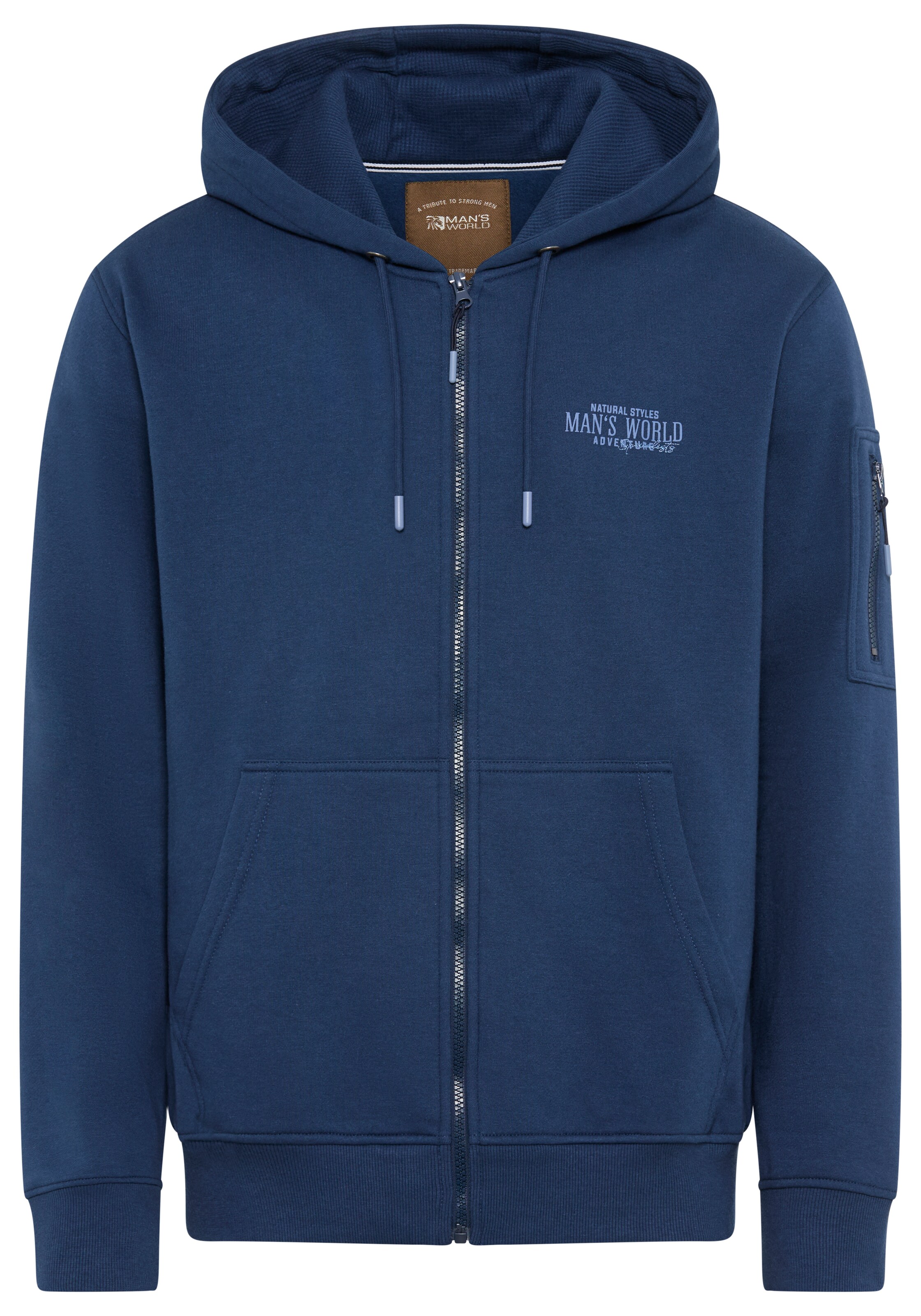 Man's World Sweatjacke in Blau: Vorderseite