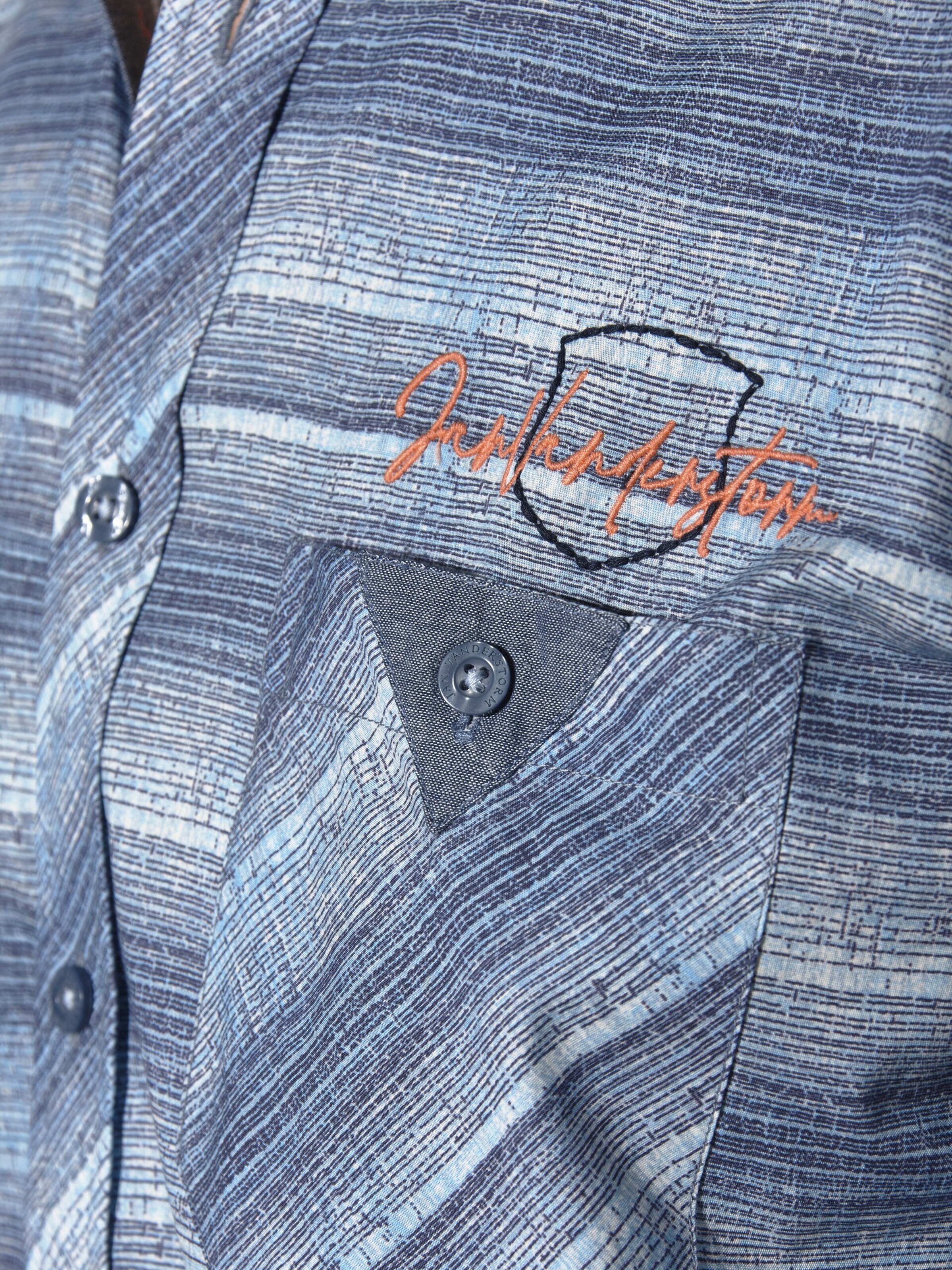 Jan Vanderstorm Comfort fit Button Up Shirt 'Mertrich' in Blue