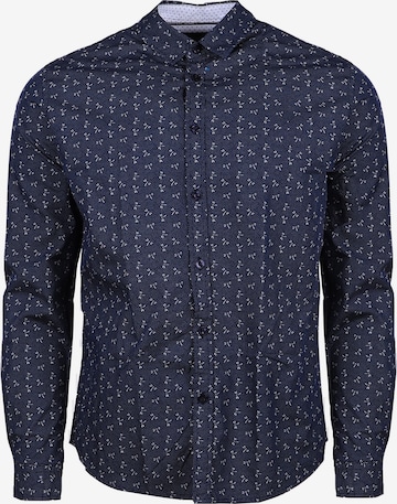 Le Temps Des Cerises Button Up Shirt in Blue: front