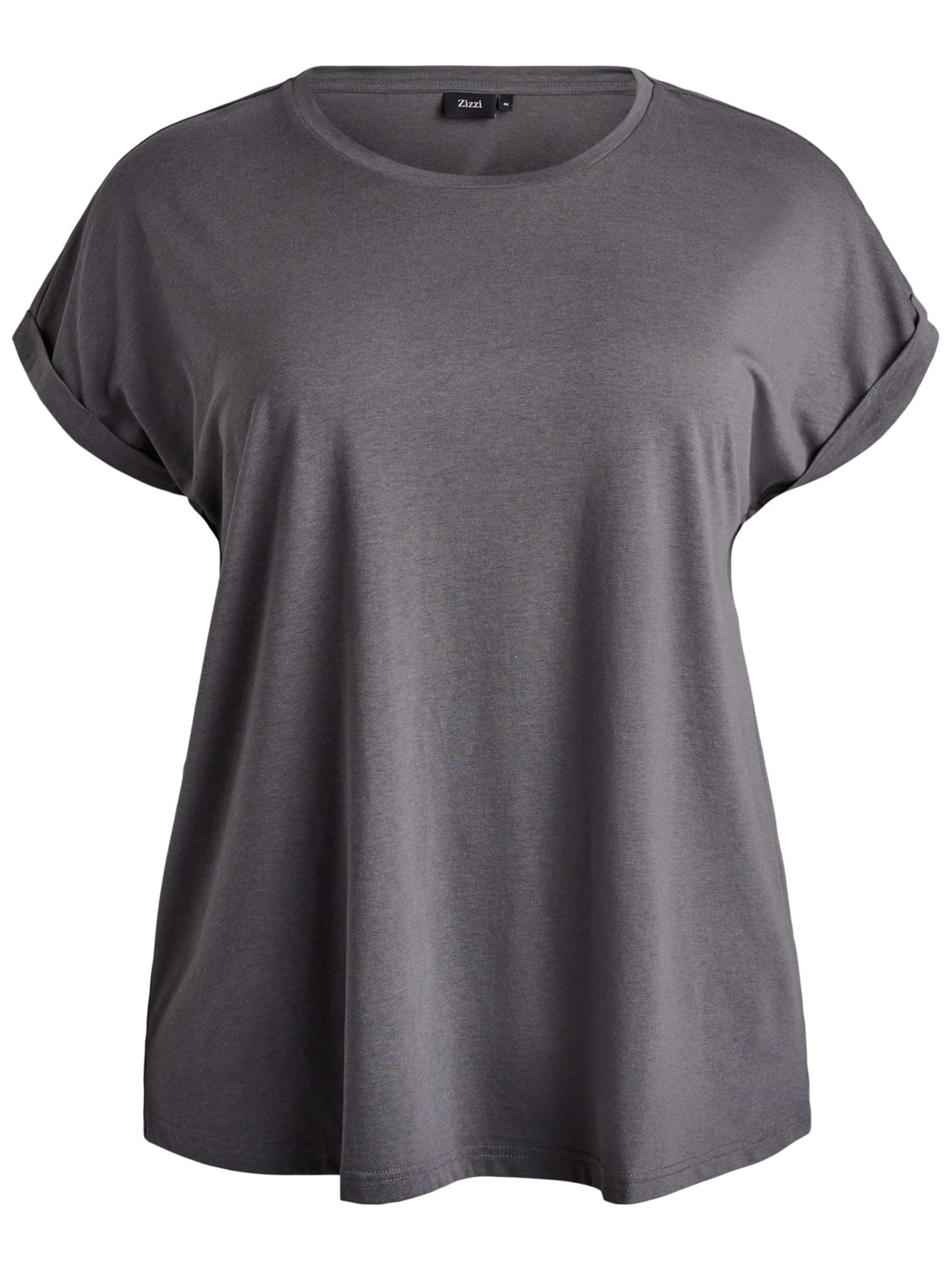 Zizzi Shirt 'Mkatja' in Grijs: voorkant