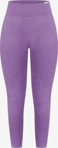 Smilodox Skinny Leggings ' Batik Scrunch ' in Purple: front