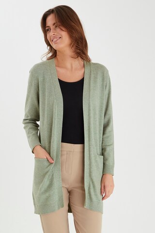 b.young Knit Cardigan in Green: front