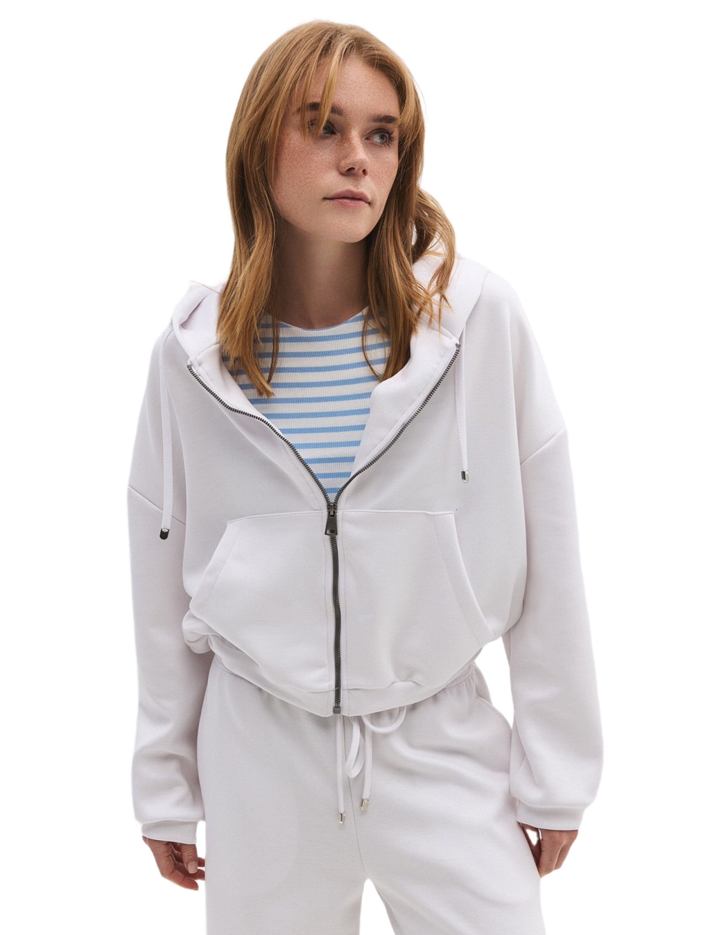 No Matter What Sweatjacke in Weiß: Vorderseite