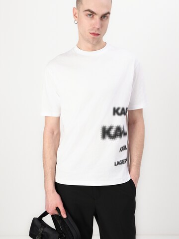 balta Karl Lagerfeld Marškinėliai