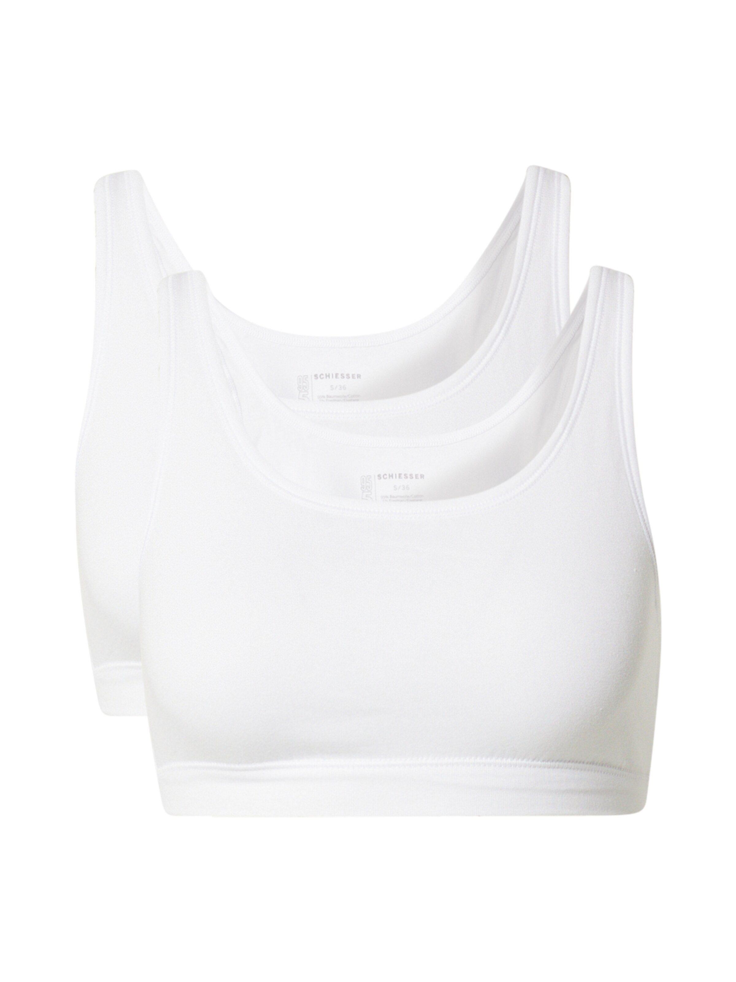 SCHIESSER Bralette Bra '95/5 Organic Cotton' in White: front