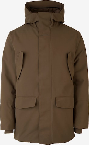 Cleptomanicx Winter Parka 'Reset' in Brown: front
