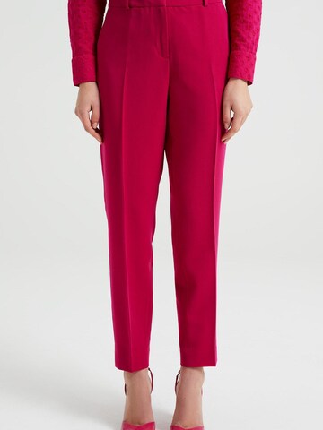 WE Fashion Slimfit Broek in Roze: voorkant