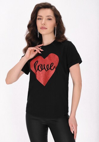 faina T-Shirt in Schwarz: Vorderseite