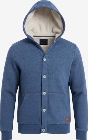 Ombre Sweatvest 'OM-SSZP-0186' in Blauw: voorkant