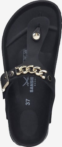 SANSIBAR T-Bar Sandals in Black