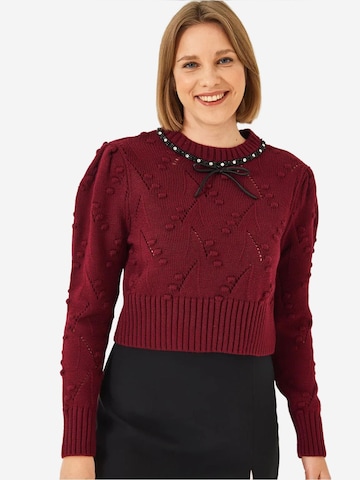 Pull-over Bianco Lucci en rouge : devant