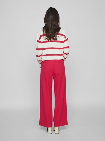 VILA Wide leg Bandplooibroek 'Varone' in Roze