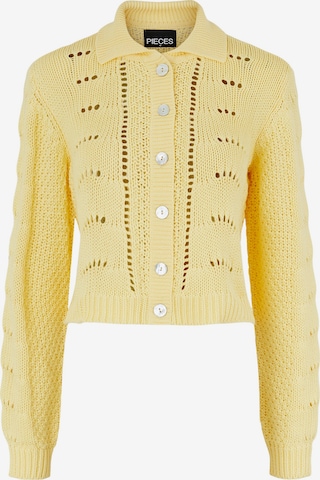 Cardigan 'Haiden' PIECES en jaune : devant