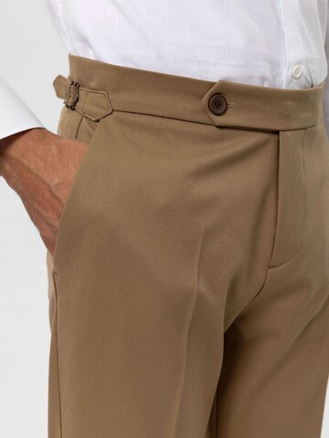 Antioch Slim fit Trousers with creases 'Gianluca' in Brown