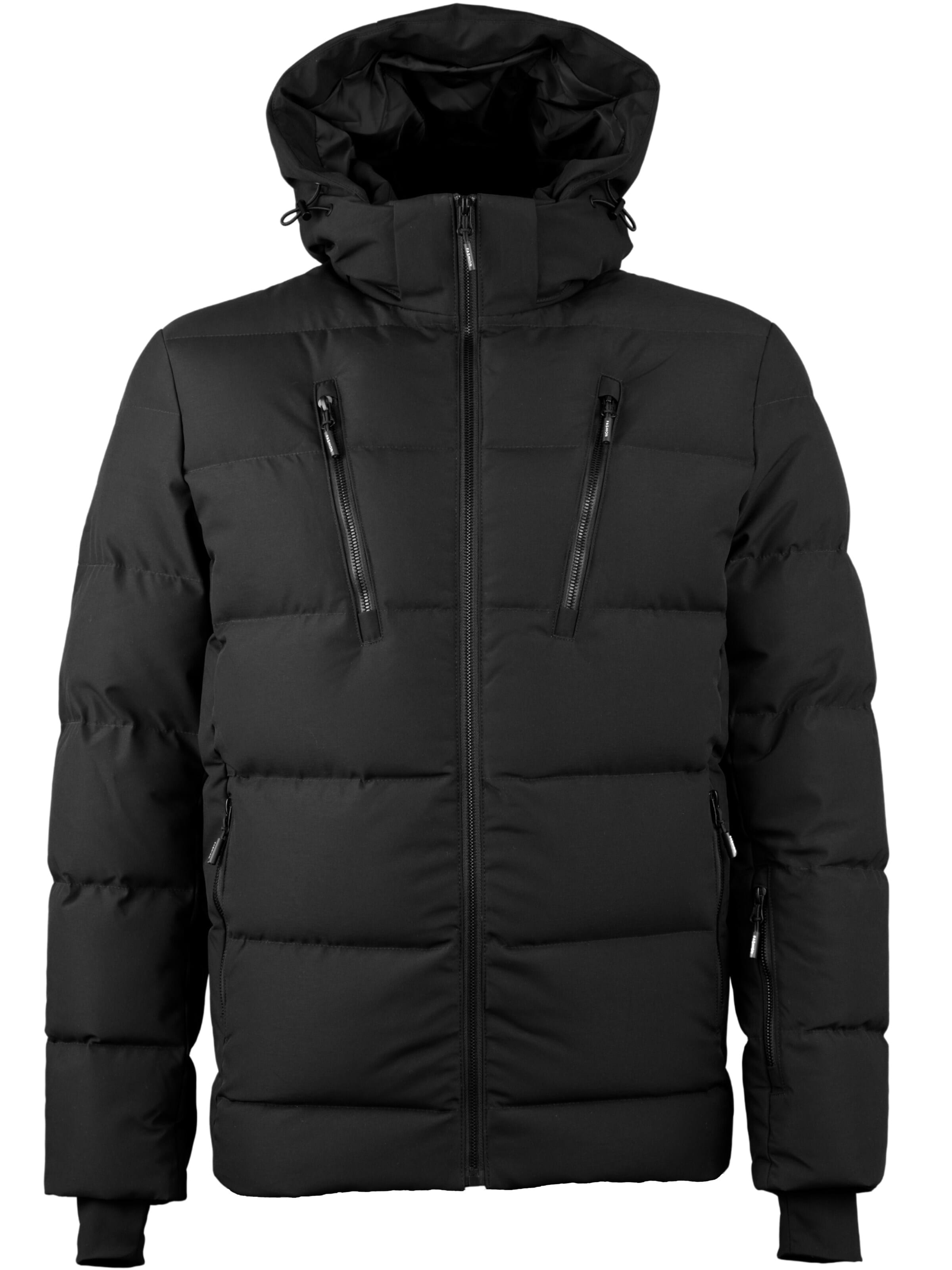 Guggen Mountain Winterjas 'Warme Daunenjacke WH10 Sport Winterjacke' in Zwart: voorkant