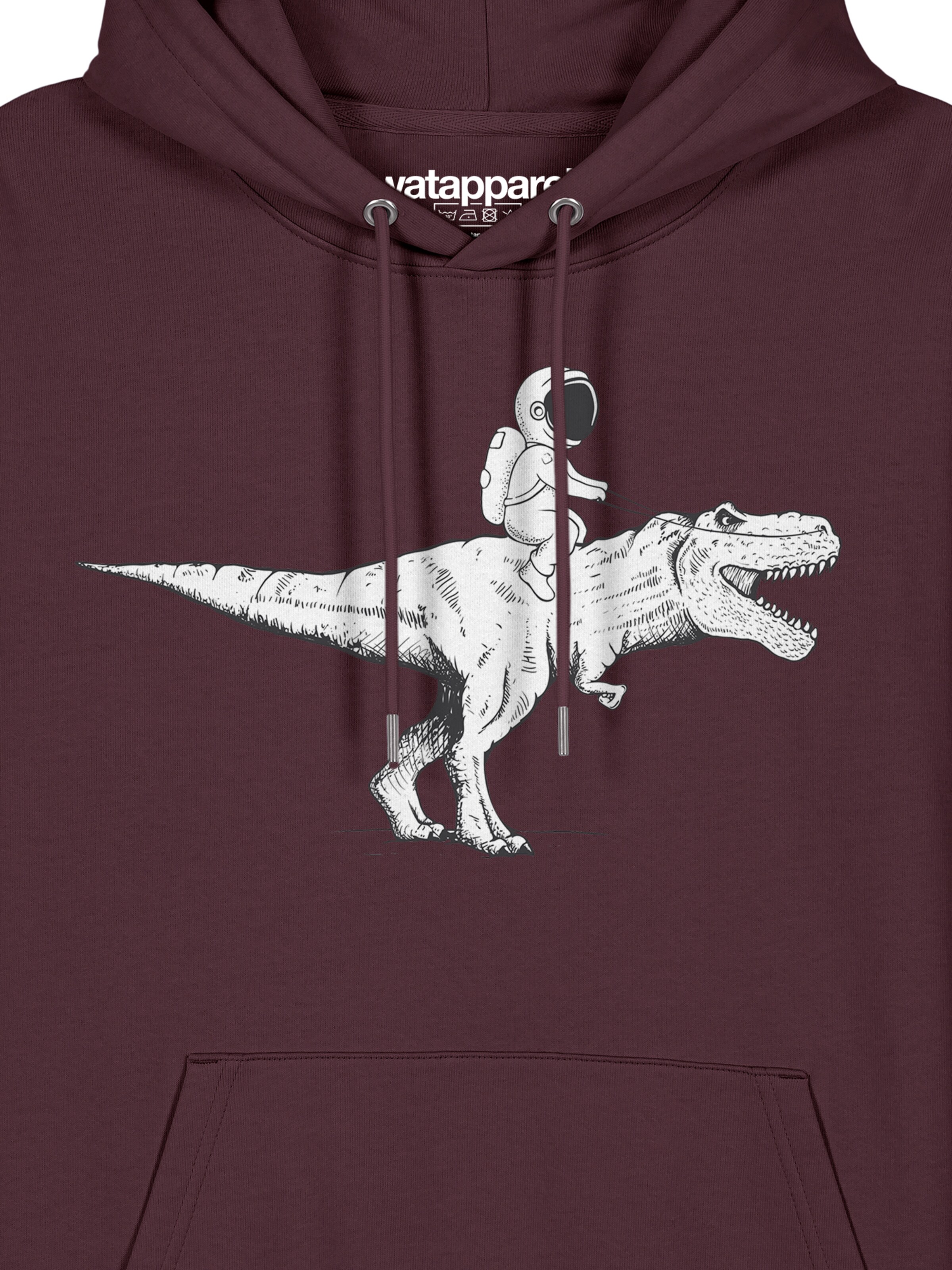 Felpa ' Astronaut on T-Rex ' di Watapparel in rosso