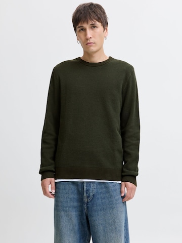 JACK & JONES Trui 'JJEGlobe' in Groen: voorkant