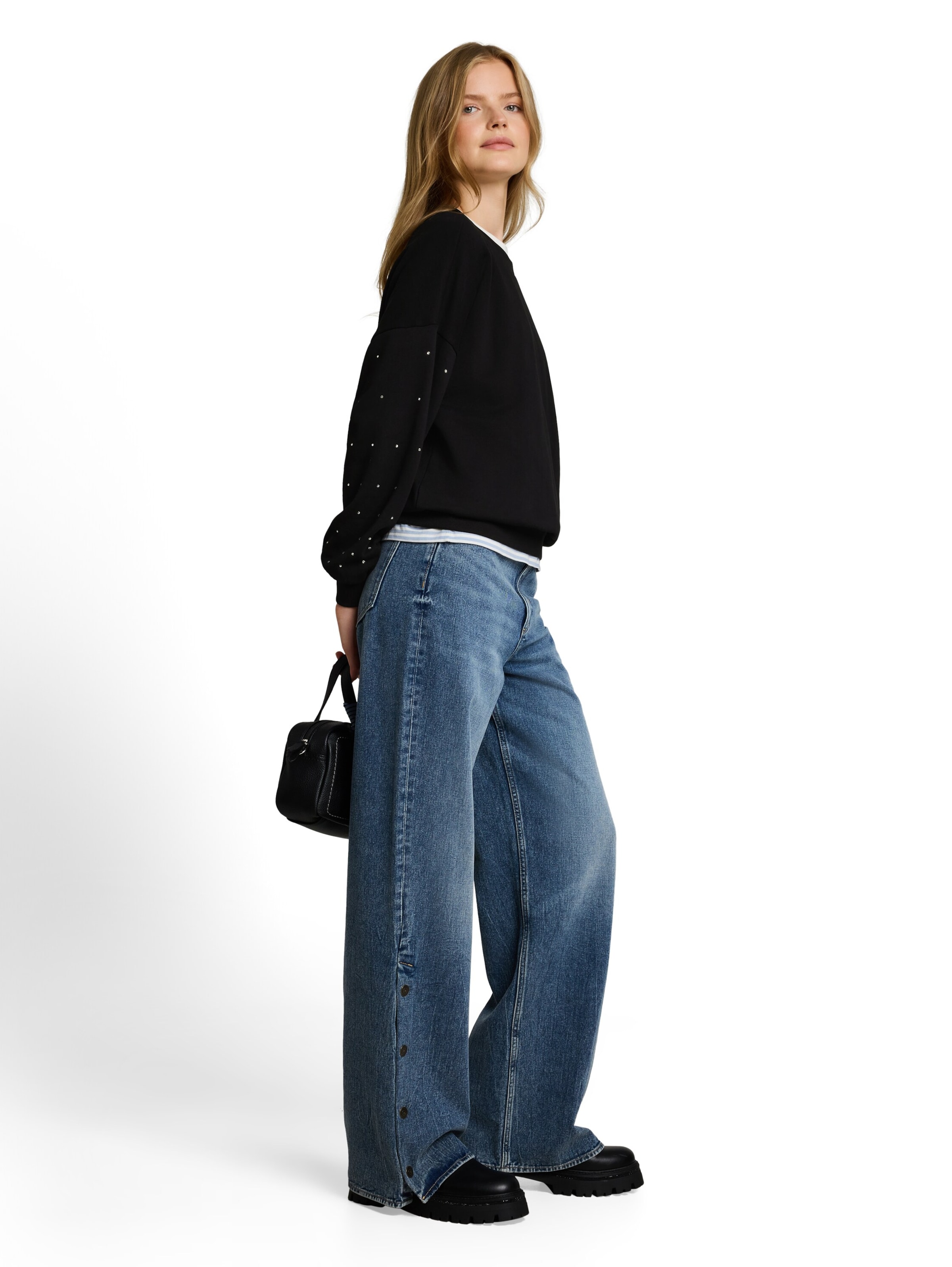Bluză de molton de la TOM TAILOR DENIM pe negru