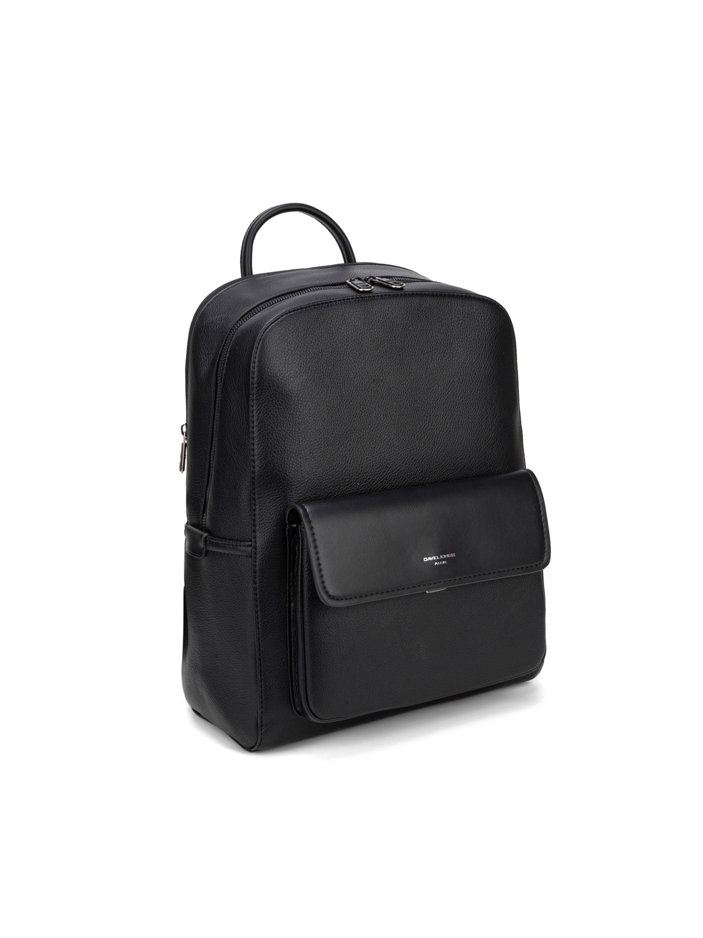 Zaino 'Zaino pelle vegana David Jones con tasca frontale zip' di David Jones in nero