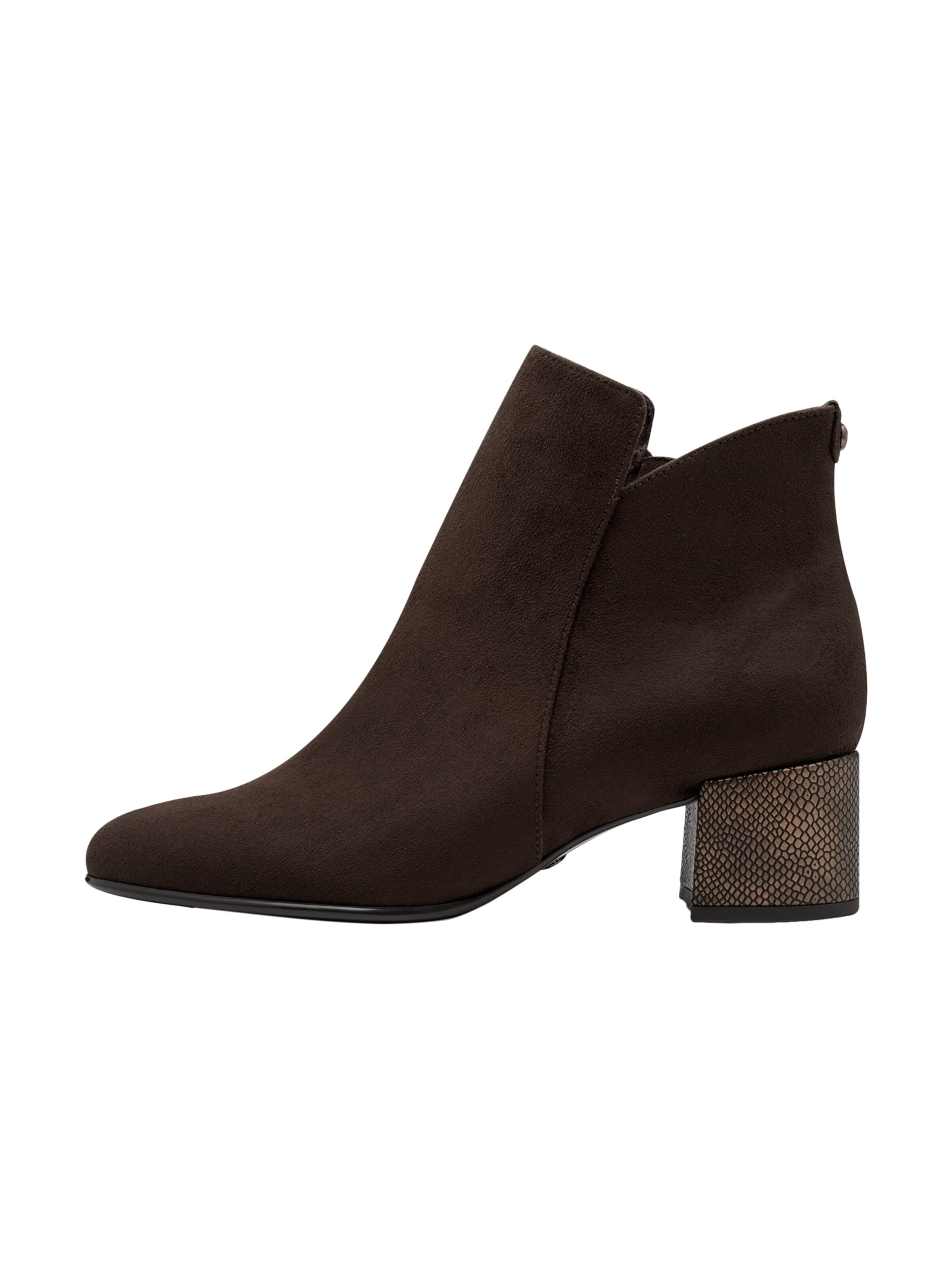 Tamaris Ankle boots 'Stiefeletten mit Reißverschluss und Absatz' in Brown: front