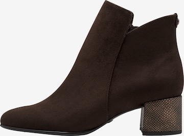Tamaris Ankle boots 'Stiefeletten mit Reißverschluss und Absatz' in Brown: front