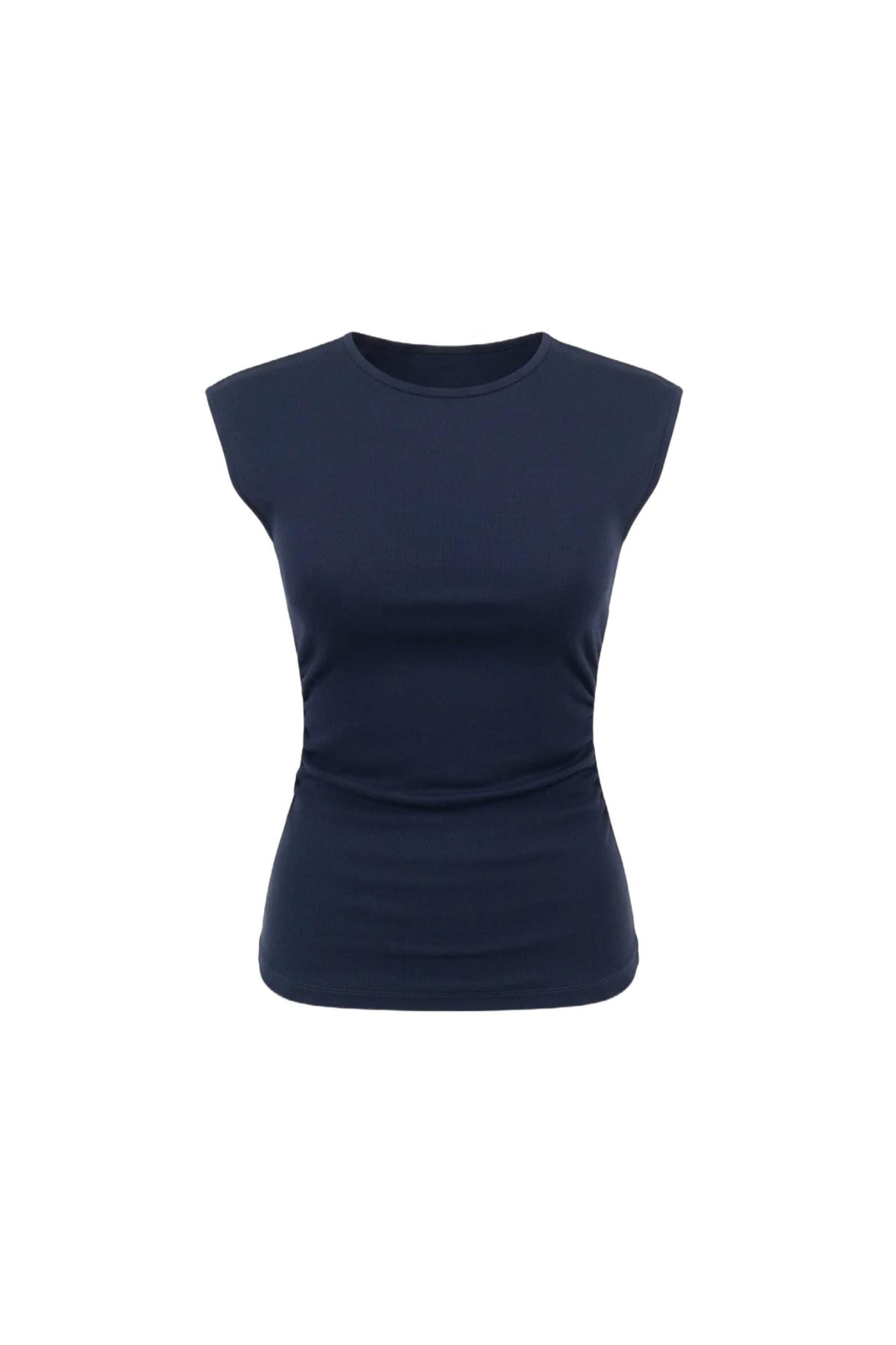 No Matter What Top in Blau: Vorderseite