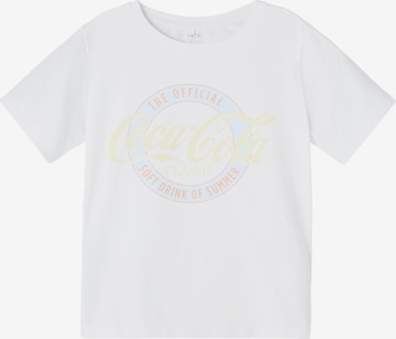 NAME IT - Camisola 'Coca Cola' em branco: frente