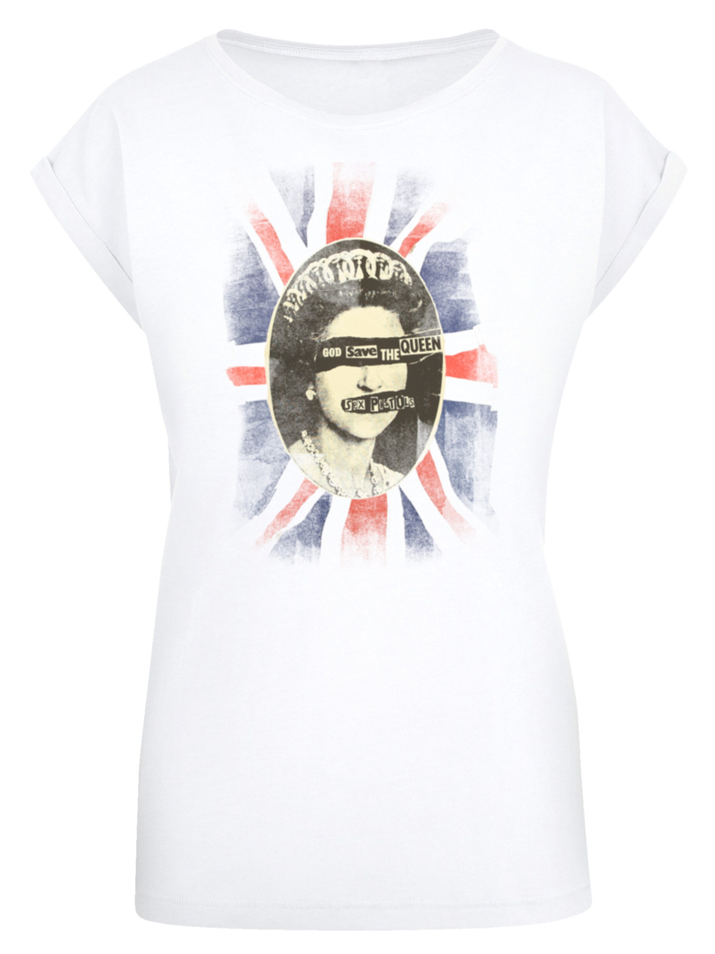 F4NT4STIC Shirt 'Sex Pistols God Save The Queen' in White: front