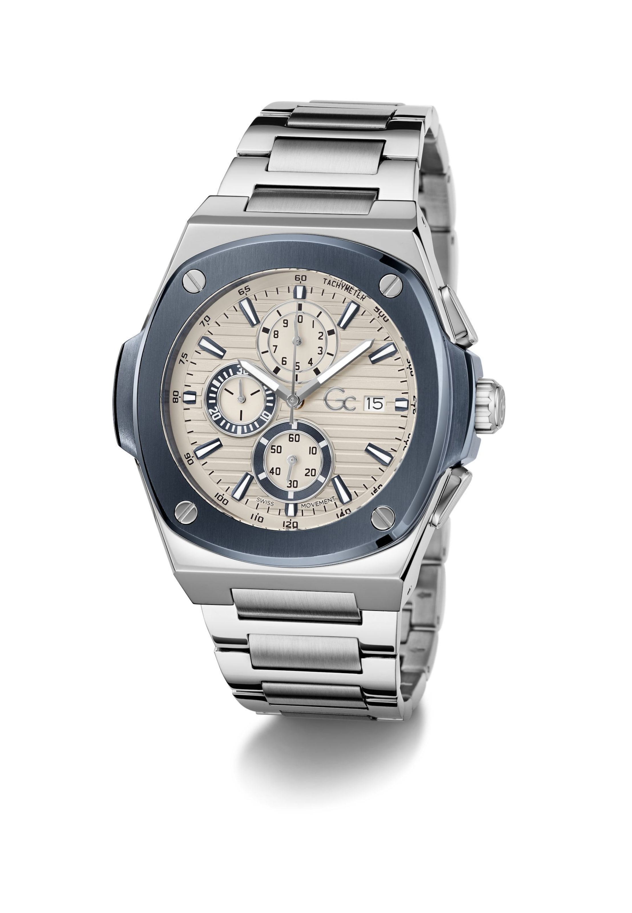 Gc Analog Watch 'Coussin' in Silver: front