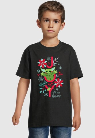 ABSOLUTE CULT Shirt 'Mandalorian - Grogu Joy To The Galaxy' in Black: front