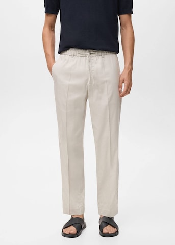 MANGO MAN Pleated Pants 'Tyler' in Beige: front