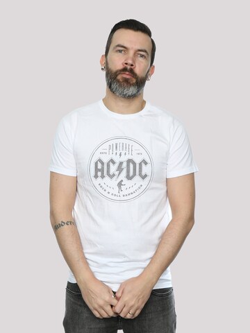 F4NT4STIC Shirt 'ACDC Rock N Roll Damnation' in Wit: voorkant