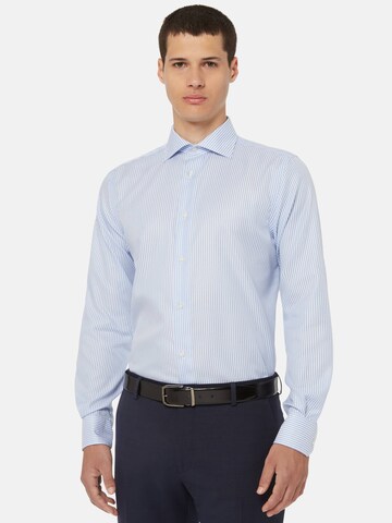 Boggi Milano Regular fit Overhemd in Blauw: voorkant