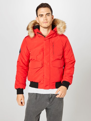 Superdry Regular fit Zimska jakna 'EVEREST' | rdeča barva: sprednja stran