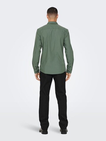 Only & Sons Slim fit Overhemd in Groen