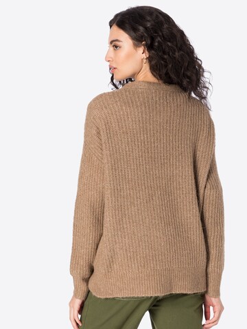 PIECES Knit Cardigan 'Lilan' in Brown